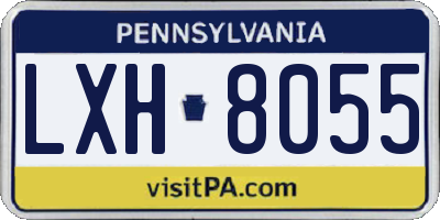 PA license plate LXH8055