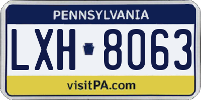 PA license plate LXH8063