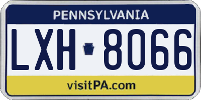 PA license plate LXH8066