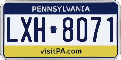 PA license plate LXH8071