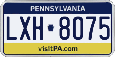 PA license plate LXH8075