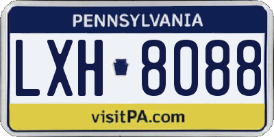 PA license plate LXH8088