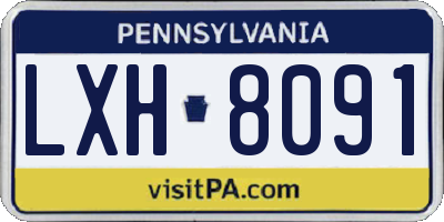 PA license plate LXH8091