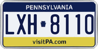 PA license plate LXH8110