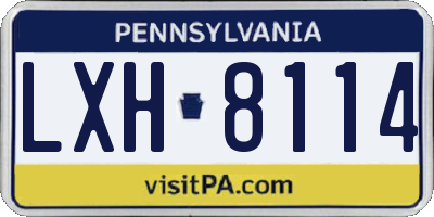 PA license plate LXH8114