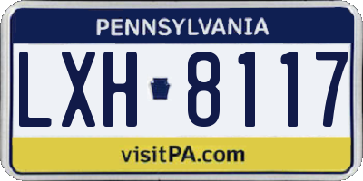PA license plate LXH8117