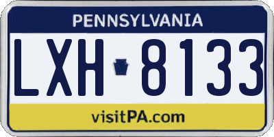 PA license plate LXH8133