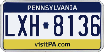 PA license plate LXH8136
