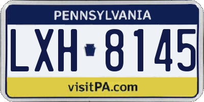 PA license plate LXH8145