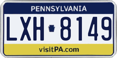 PA license plate LXH8149