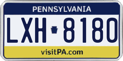 PA license plate LXH8180