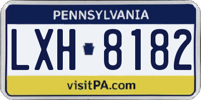 PA license plate LXH8182