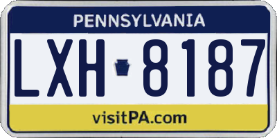 PA license plate LXH8187