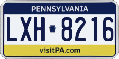 PA license plate LXH8216