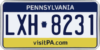 PA license plate LXH8231