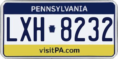 PA license plate LXH8232