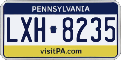 PA license plate LXH8235