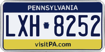 PA license plate LXH8252