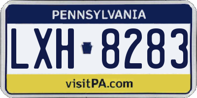 PA license plate LXH8283