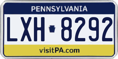 PA license plate LXH8292