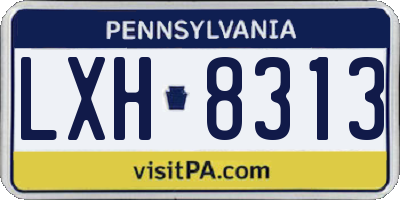 PA license plate LXH8313