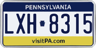 PA license plate LXH8315