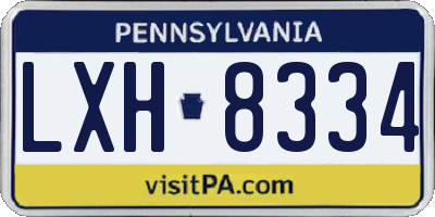 PA license plate LXH8334