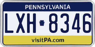 PA license plate LXH8346