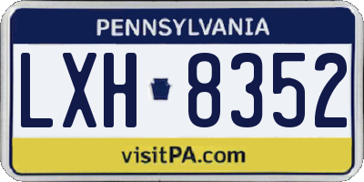 PA license plate LXH8352