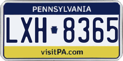 PA license plate LXH8365