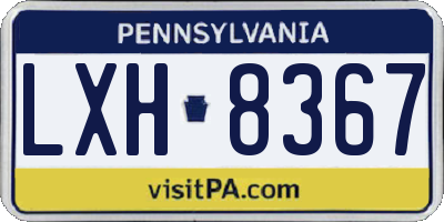 PA license plate LXH8367