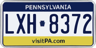 PA license plate LXH8372