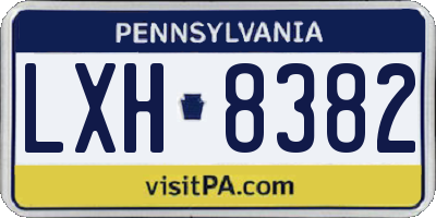 PA license plate LXH8382