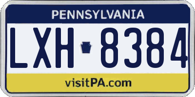 PA license plate LXH8384
