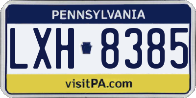 PA license plate LXH8385