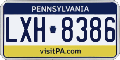 PA license plate LXH8386