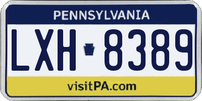 PA license plate LXH8389