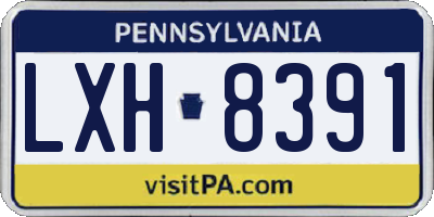 PA license plate LXH8391