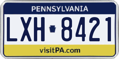 PA license plate LXH8421