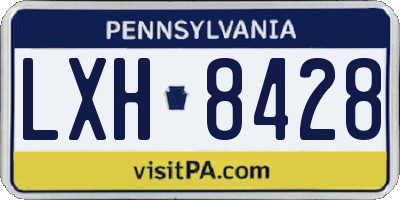 PA license plate LXH8428