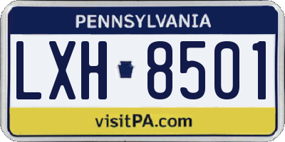 PA license plate LXH8501