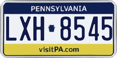 PA license plate LXH8545