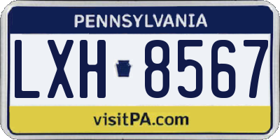 PA license plate LXH8567