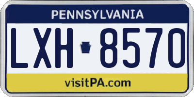 PA license plate LXH8570