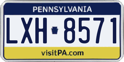 PA license plate LXH8571