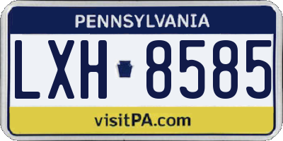 PA license plate LXH8585