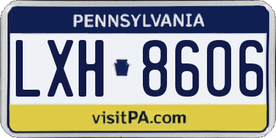 PA license plate LXH8606