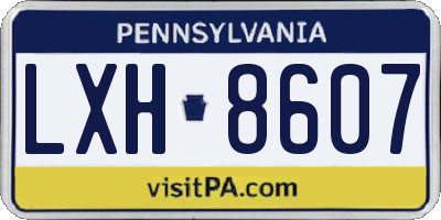 PA license plate LXH8607