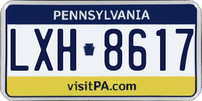 PA license plate LXH8617