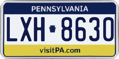 PA license plate LXH8630